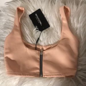 Pretty little thing pinky nude crop top